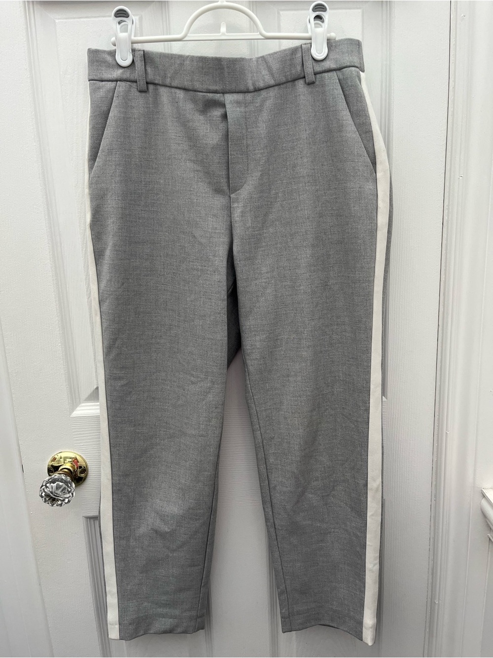 Zara Light Gray Trousers with White Stipe